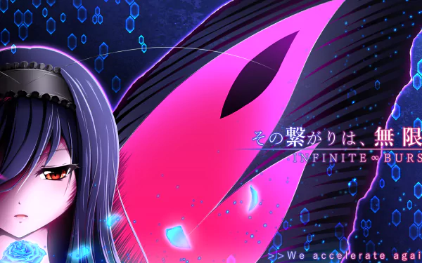 A striking HD desktop wallpaper featuring Kuroyukihime from Accel World: Infinite Burst, set against a vibrant digital backdrop with captivating colors and designs.