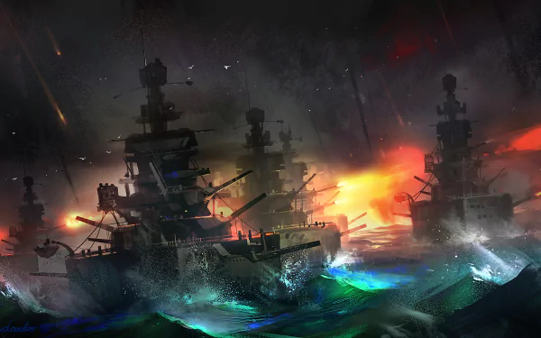 battle warship battleship military artistic HD Desktop Wallpaper | Background Image