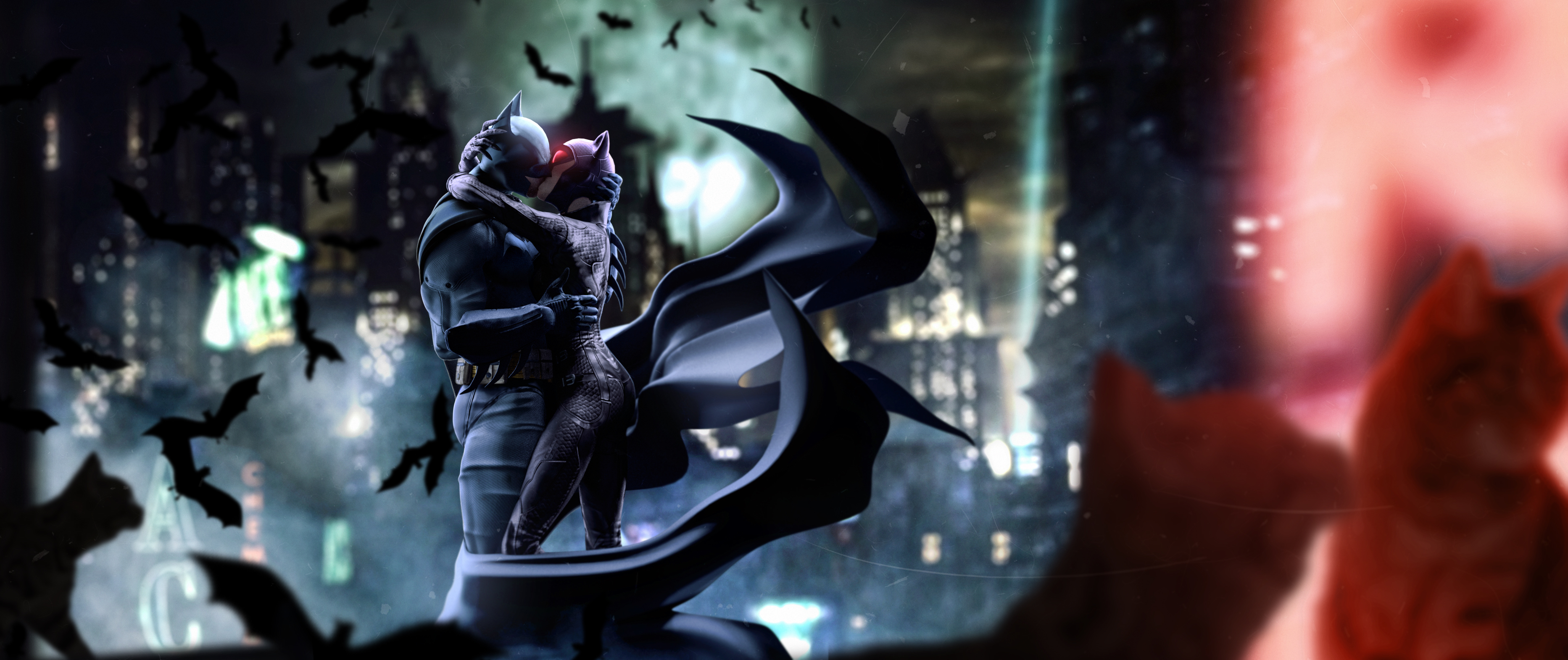 2560x800px, free download, HD wallpaper: batman batman arkham city