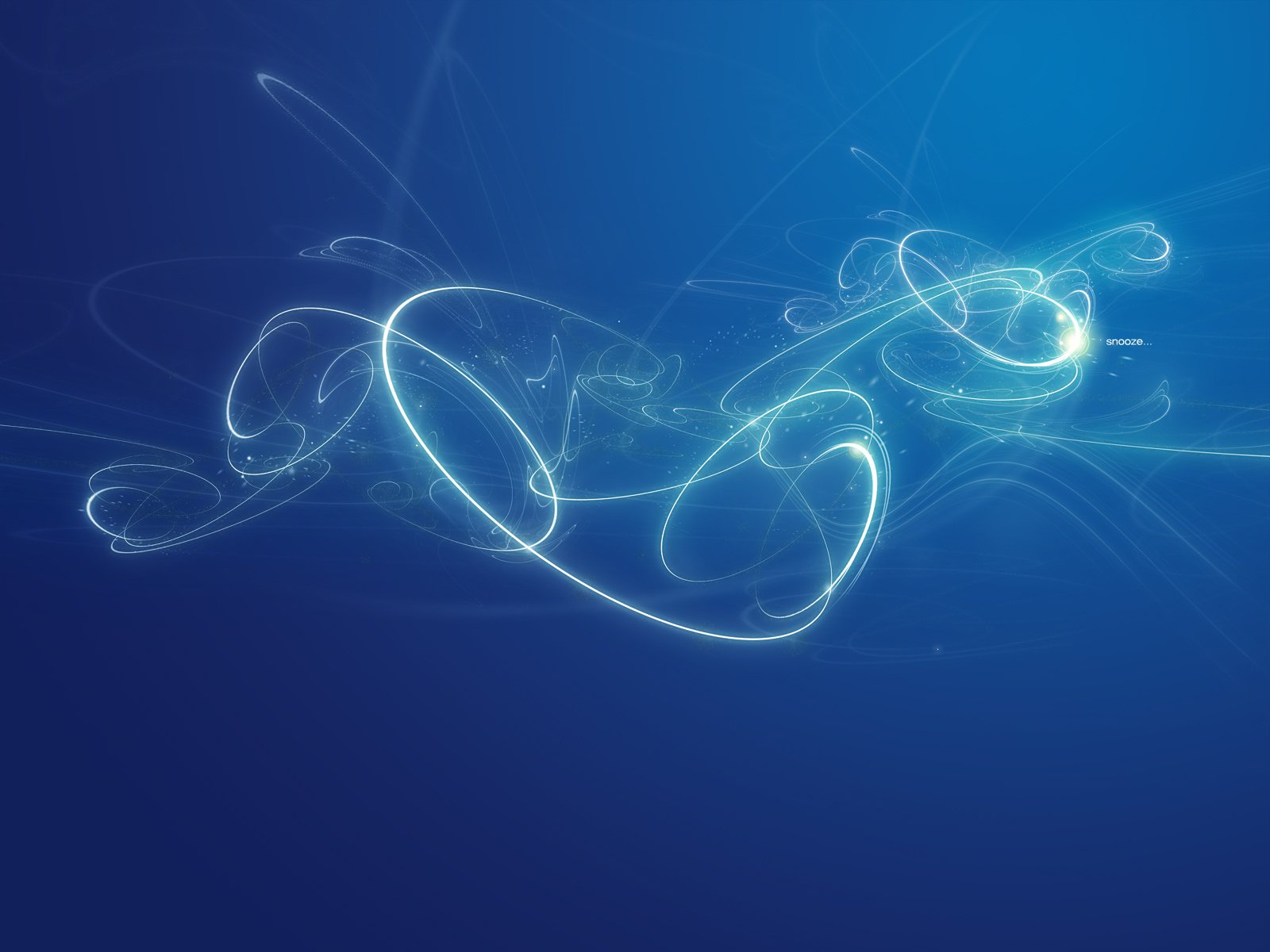 An abstract blue HD desktop wallpaper featuring flowing, luminous lines and shapes on a deep blue background.