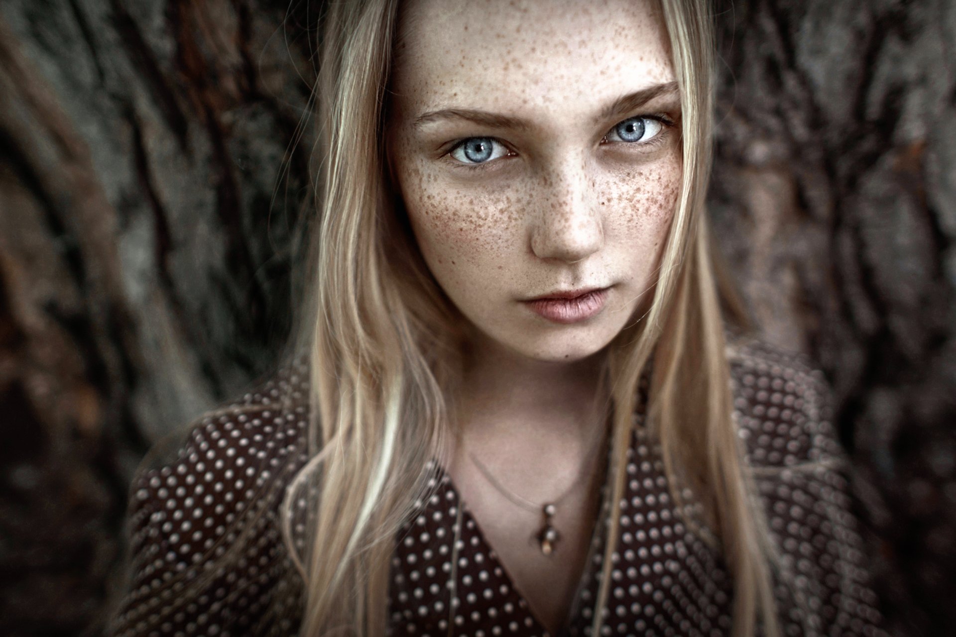 Download Freckles Blue Eyes Face Blonde Woman Model HD Wallpaper by Irina Dzhul