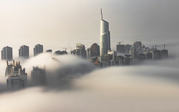 Man Made Dubai Cities United Arab Emirates Fog Building Skyscraper HD Wallpaper | Background Image