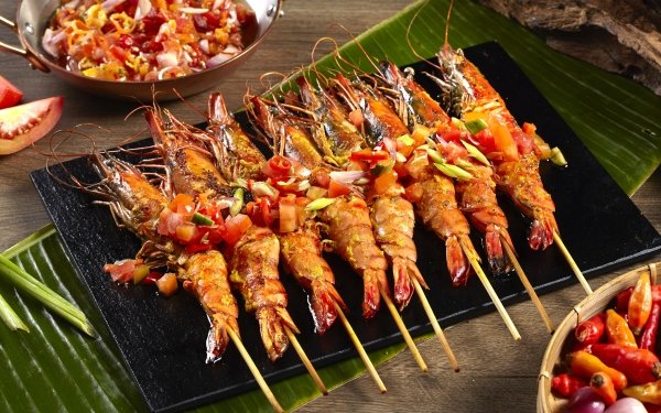 Food Shrimp Barbecue Meal Seafood HD Wallpaper | Background Image