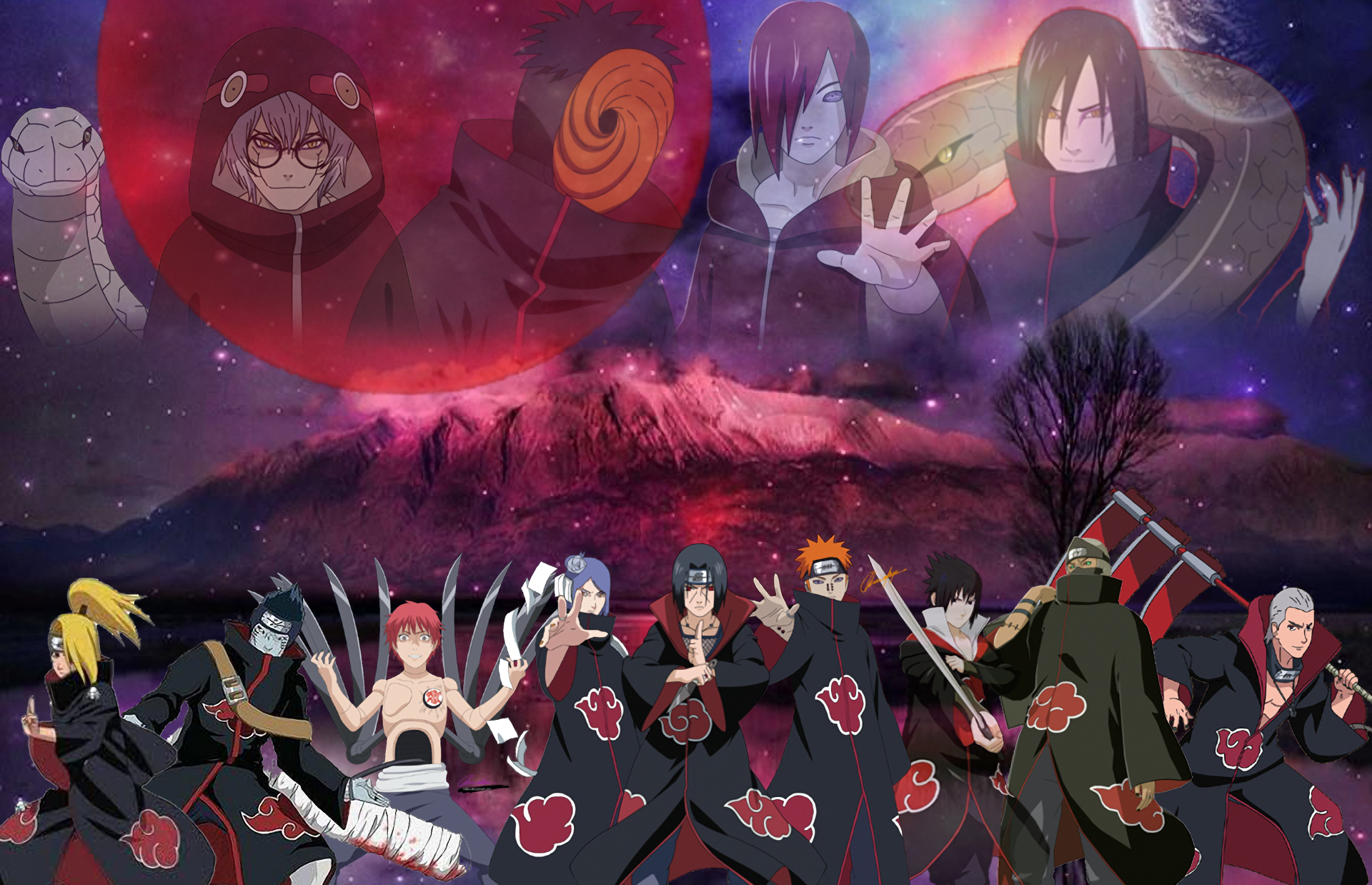 naruto #akatsuki #shippuden #narutoshippuden #collage #konoha #equipo7  #itachi #rinnegan #kurama