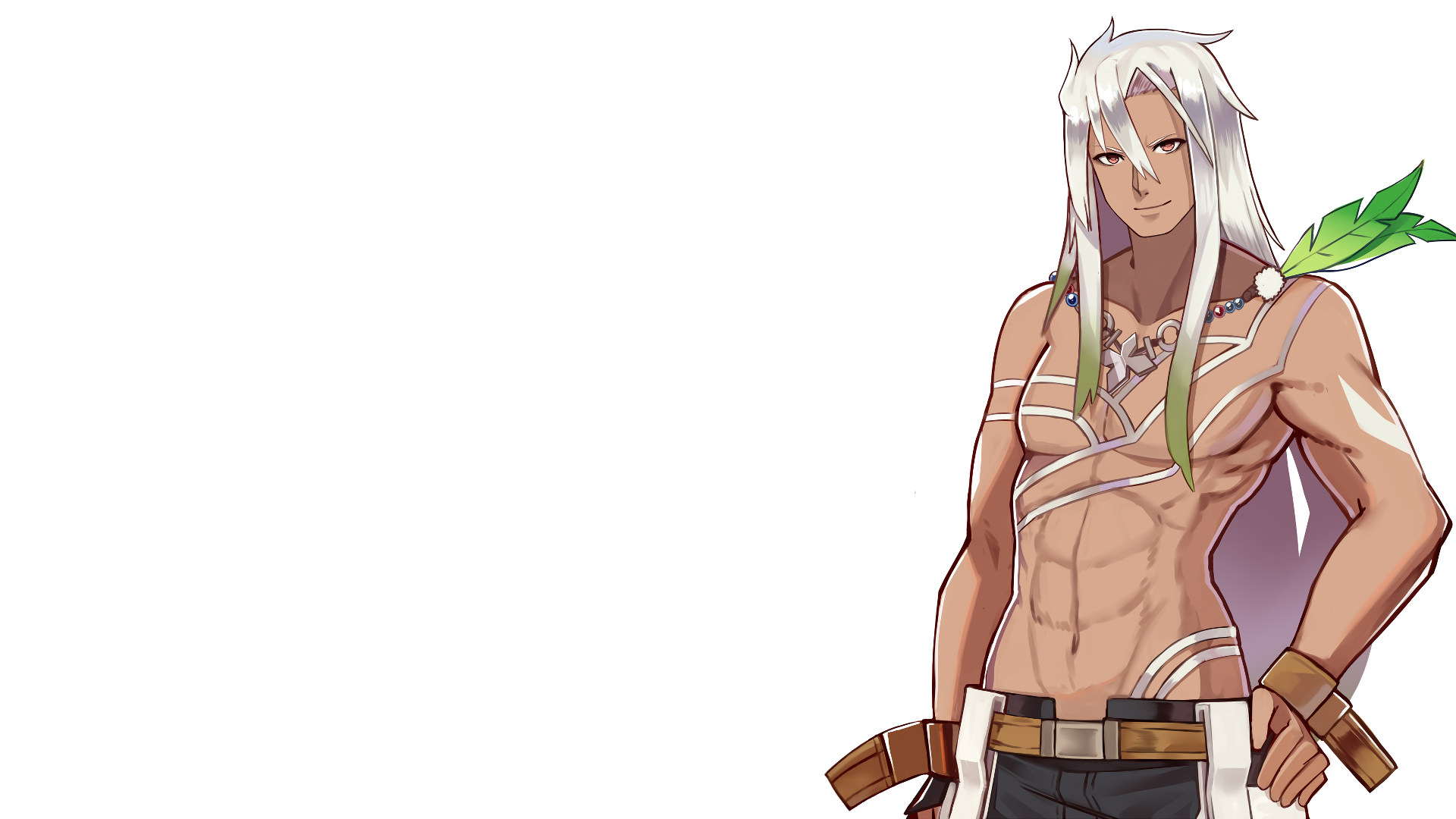 HD PC desktop wallpaper featuring Zaveid from the anime Tales of Zestiria the X with his distinctive white hair and tribal markings.
