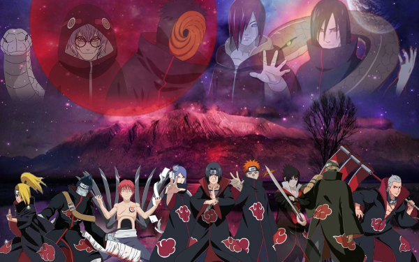 Anime Naruto Pain Nagato Itachi Uchiha Orochimaru Kabuto Yakushi Obito Uchiha Kakuzu Hidan Sasuke Uchiha Kisame Hoshigaki Konan Sasori Deidara Akatsuki HD Wallpaper | Background Image