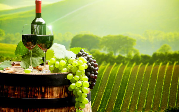 nature still life vineyard grapes glass food wine HD Desktop Wallpaper | Background Image