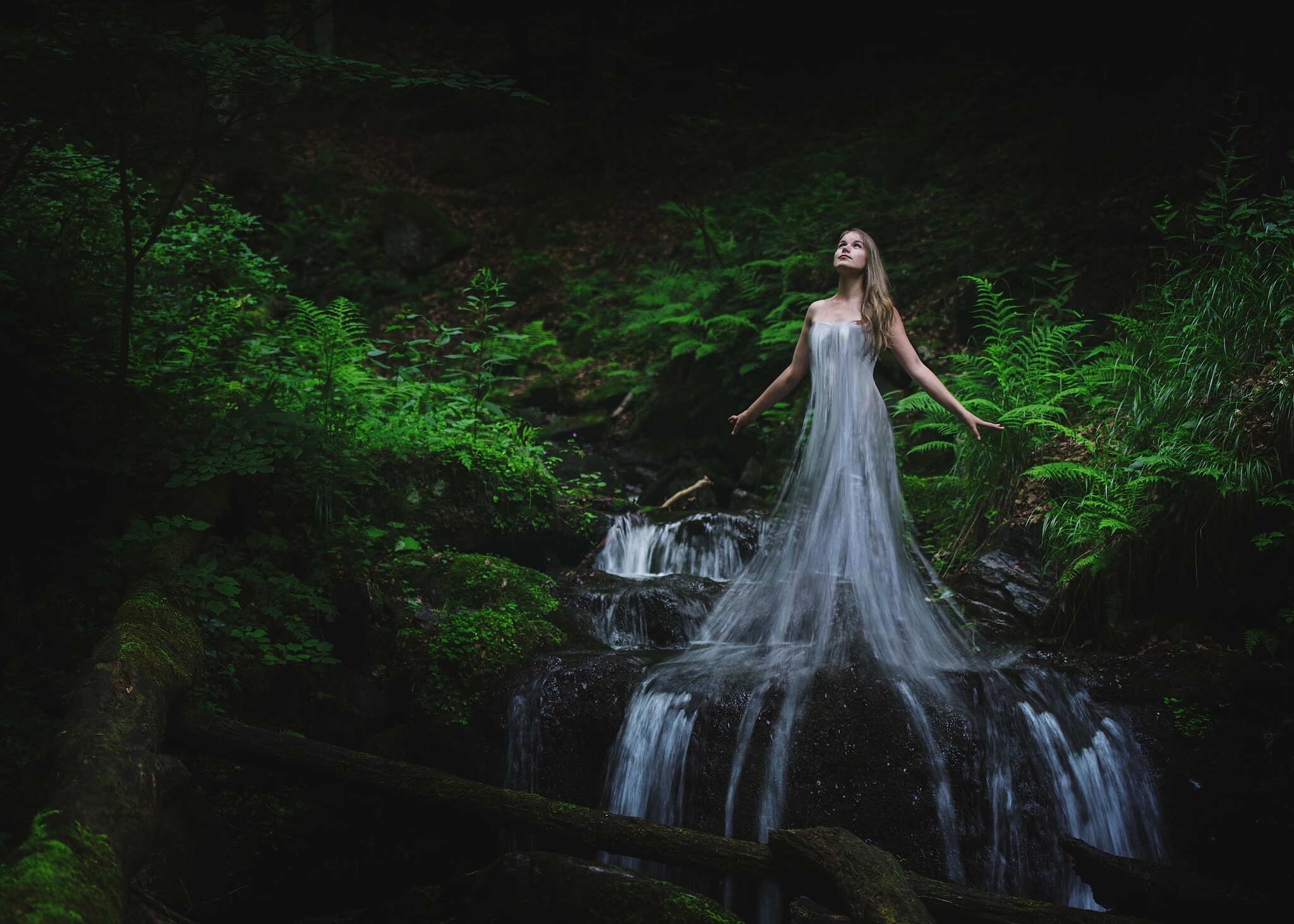 Girl with Waterfall