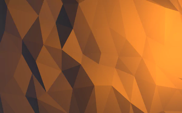HD PC desktop wallpaper: minimalist low-poly geometry — abstract orange and brown angular facets forming a faceted geometric background.