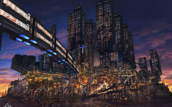 Anime City HD Wallpaper | Background Image