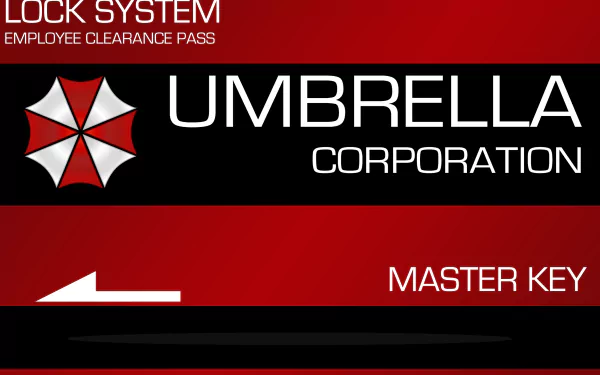 HD PC desktop wallpaper featuring the Umbrella Corporation logo and master key design from the Resident Evil video game series.