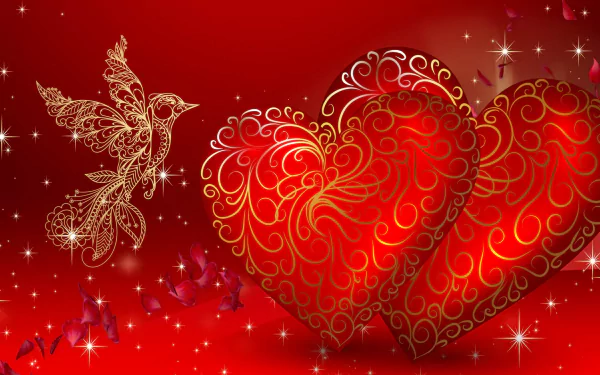  Valentine with Gold Dove