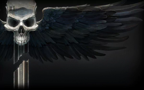 wings dark skull HD Desktop Wallpaper | Background Image