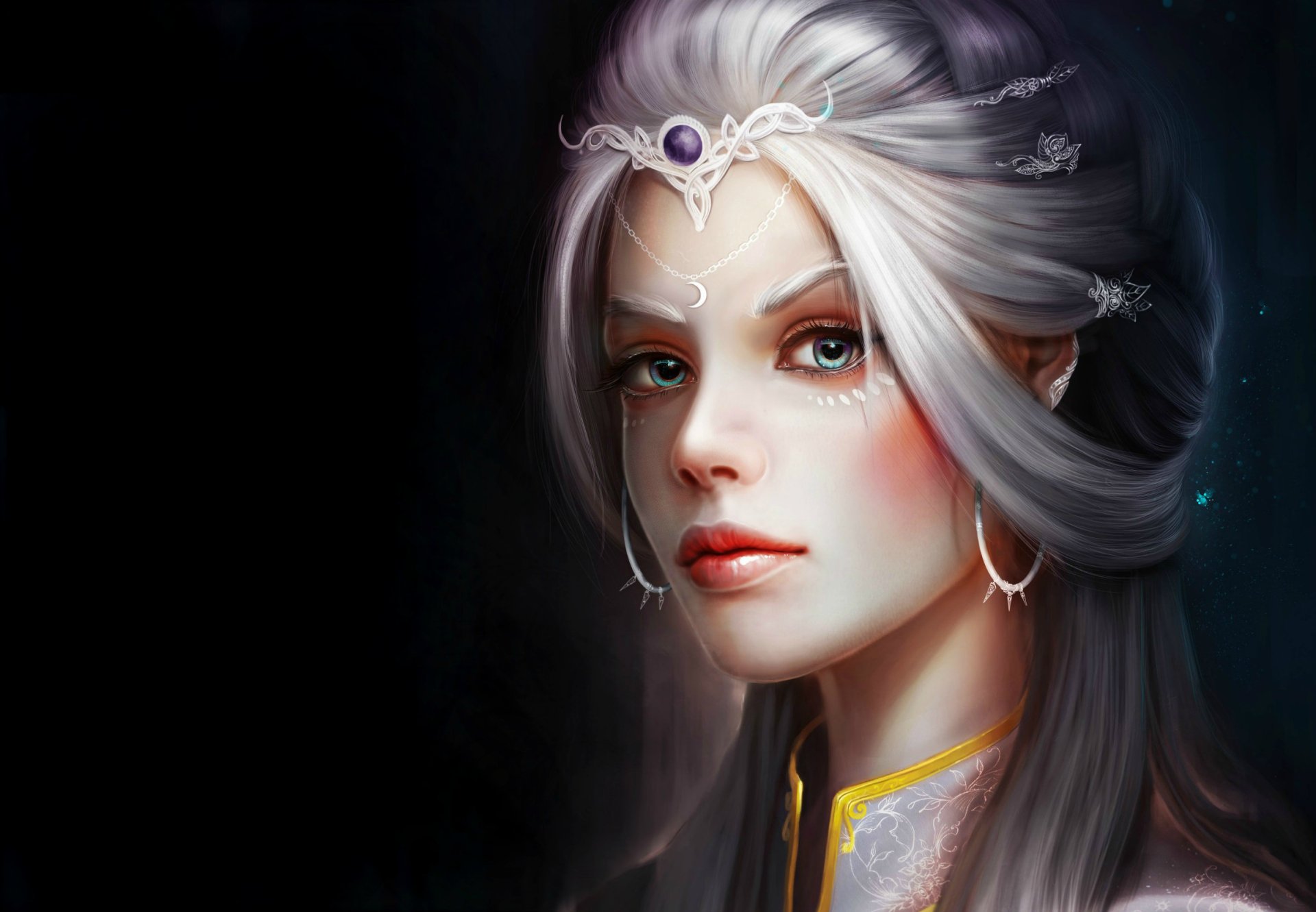 Enchanting Fantasy Woman with Blue Eyes - HD Wallpaper by KHANH MAC