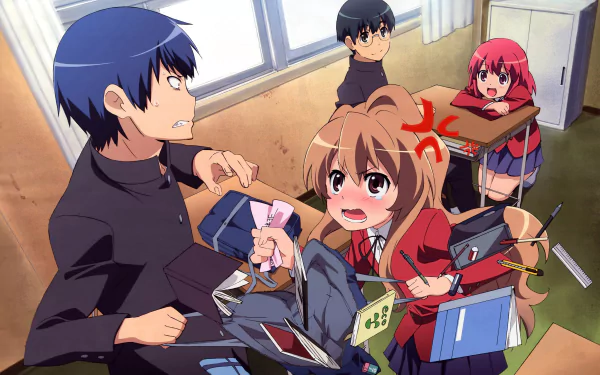 Yusaku Kitamura Minori Kushieda Taiga Aisaka Ryuuji Takasu Anime Toradora! HD Desktop Wallpaper | Background Image