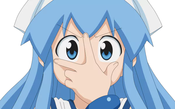 HD PC desktop wallpaper featuring Ika Musume, the blue-haired anime character known as Squid Girl, striking a playful pose.