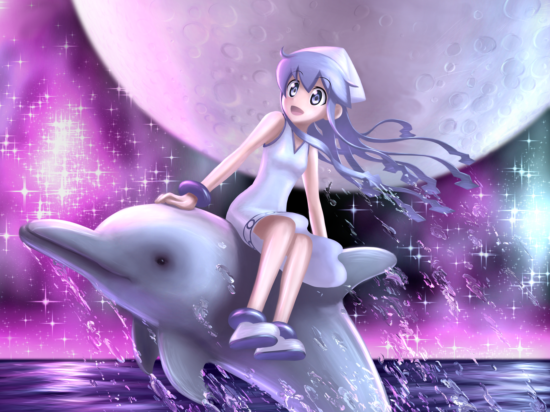 Cute kawaii clipart of a dolphin, full body, friendly, anime style,soft  color blending, rounded, n