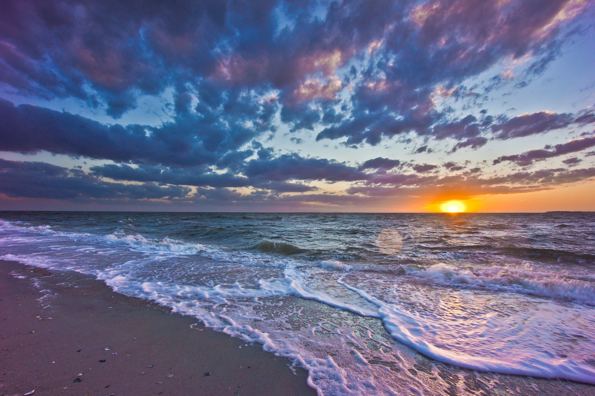 Download Horizon Sea Ocean Beach Nature Sunset 4k Ultra HD Wallpaper