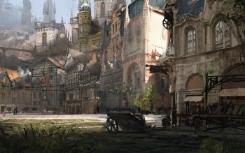 fantasy medieval city art
