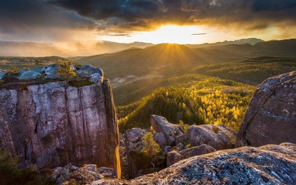 Earth Landscape Mountain Sunrise Forest HD Wallpaper | Background Image