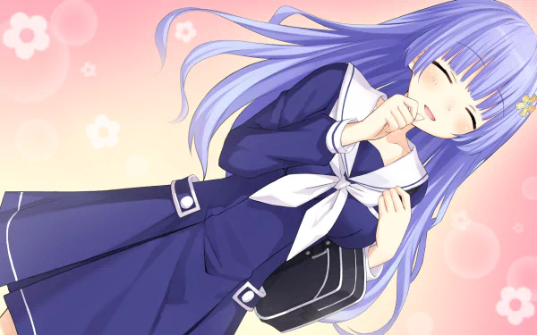 A vibrant HD wallpaper featuring Miku Izayoi from the anime Date A Live, showcasing her cheerful expression against a soft, floral background.