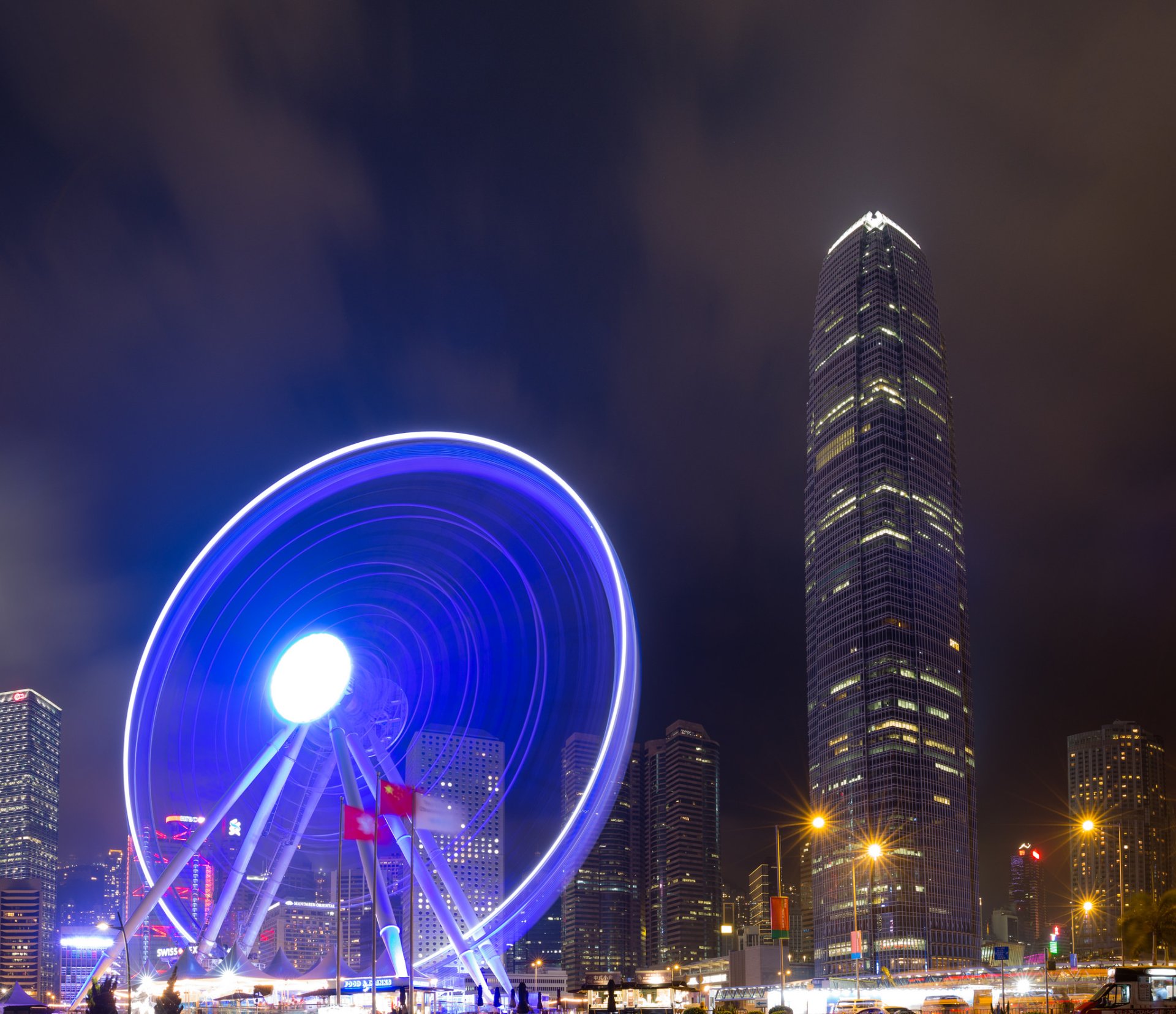 Download Skyscraper Building Time Lapse Ferris Wheel Light Night City China Man Made Hong Kong HD Wallpaper by Sunny Herzinger