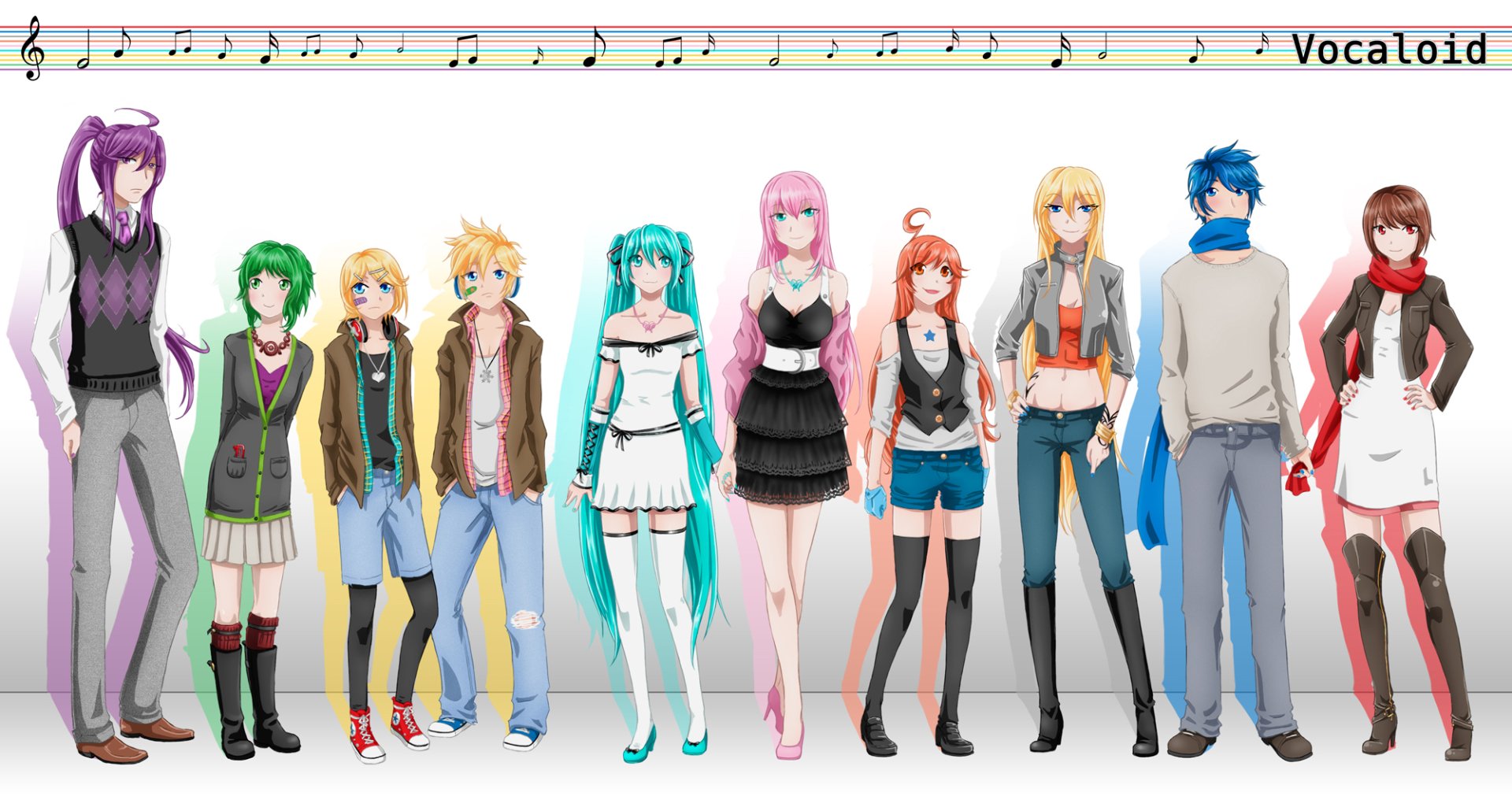Download GUMI (Vocaloid) Lily (Vocaloid) SF-A2 Miki Kamui Gakupo Meiko (Vocaloid) Kaito (Vocaloid) Luka Megurine Len Kagamine Rin Kagamine Hatsune Miku Anime Vocaloid Wallpaper