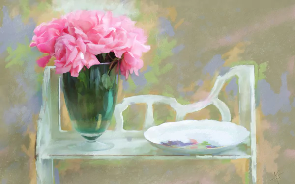 vase painting artistic flower HD Desktop Wallpaper | Background Image
