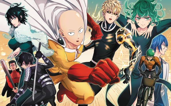 Anime One-Punch Man Saitama Genos Mumen Rider Tatsumaki Fubuki Sonic Metal Bat Sweet Mask HD Wallpaper | Background Image