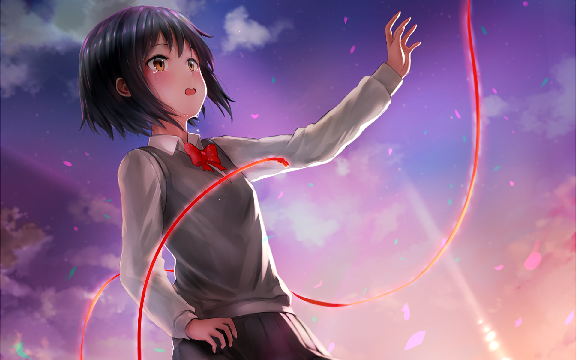 Anime Your Name. Mitsuha Miyamizu Taki Tachibana Kimi No Na Wa. Fond  d'écran