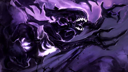 HD PC desktop wallpaper featuring Bane from DotA 2, depicting a dark, menacing purple creature in a dynamic gaming-inspired design.