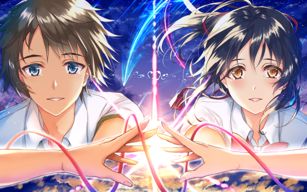 Anime Your Name. Mitsuha Miyamizu Taki Tachibana Kimi No Na Wa. HD Wallpaper | Background Image