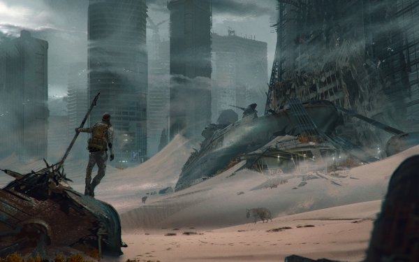 Sci Fi Post Apocalyptic City Sand Building Skyscraper HD Wallpaper | Background Image