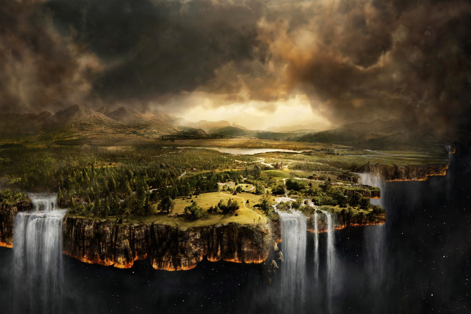 Surreal HD desktop wallpaper: Earth in unusual dreamlike scenery.