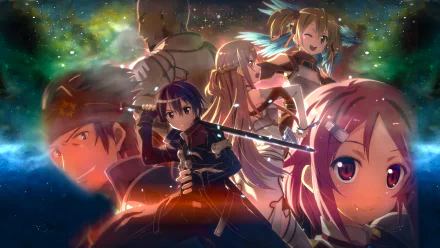 Ryoutarou Tsuboi Rika Shinozaki Pina (Sword Art Online) Andrew Gilbert Mills Silica (Sword Art Online) Keiko Ayano Kazuto Kirigaya Kirito (Sword Art Online) Asuna Yuuki Anime Sword Art Online Kirito And Asuna HD Desktop Wallpaper | Background Image