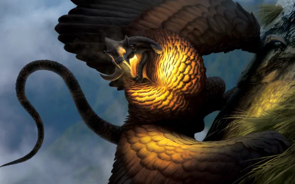 tail wings fantasy creature HD Desktop Wallpaper | Background Image