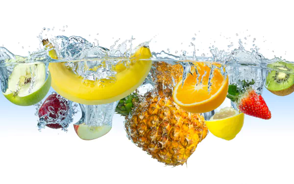 strawberry kiwi lemon orange (Fruit) pineapple apple banana water food fruit HD Desktop Wallpaper | Background Image