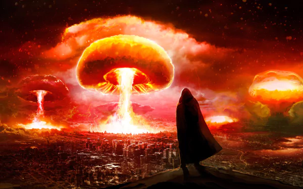 cityscape cloud city nuclear explosion apocalypse Comic Romantically Apocalyptic HD Desktop Wallpaper | Background Image