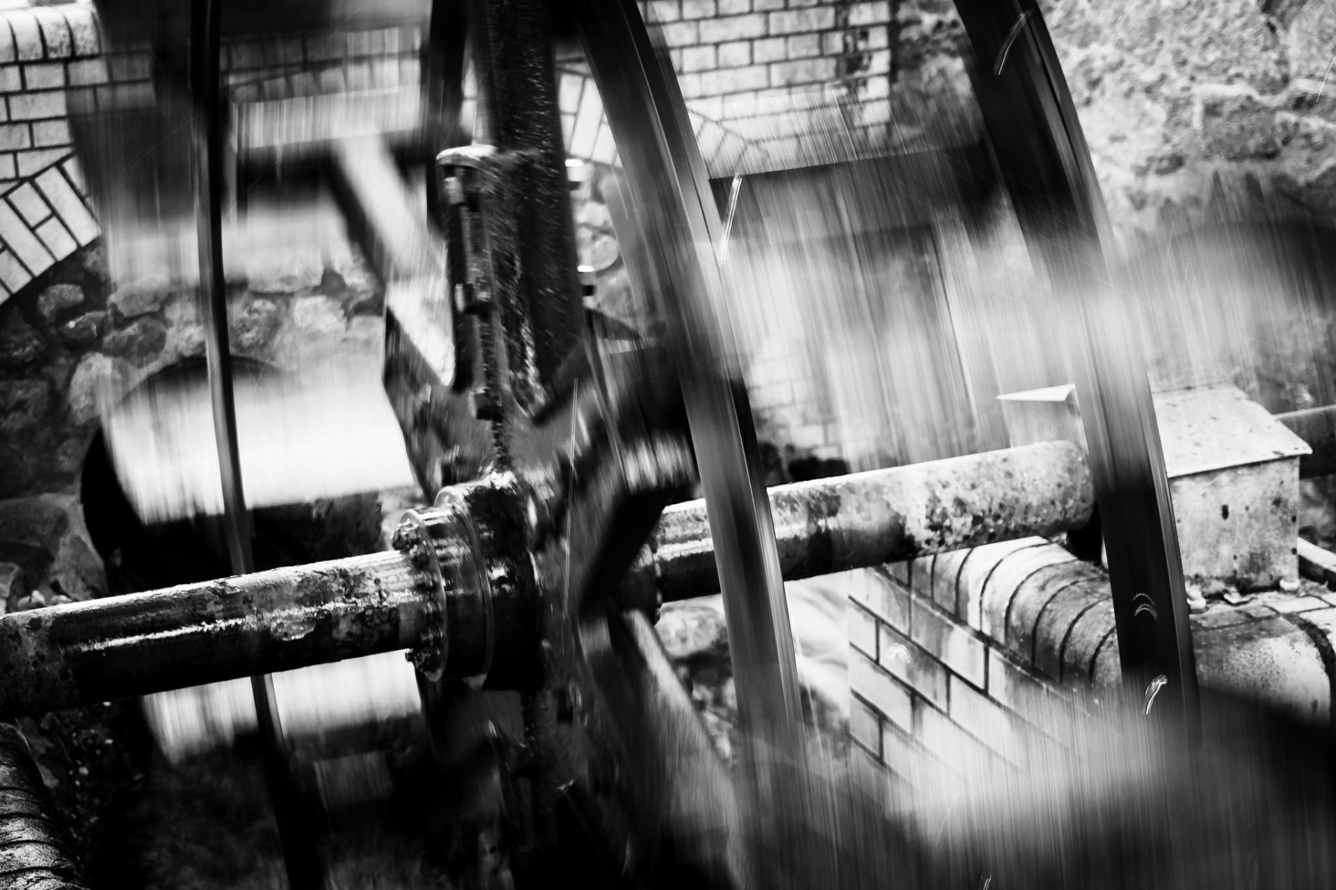 Download Black & White Man Made Watermill HD Wallpaper by photalena