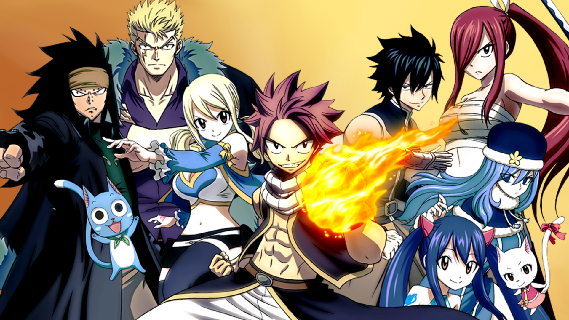 Anime, Fairy Tail, Lucy Heartfilia, Natsu Dragneel, Erza Scarlet, Gray  Fullbuster, HD wallpaper