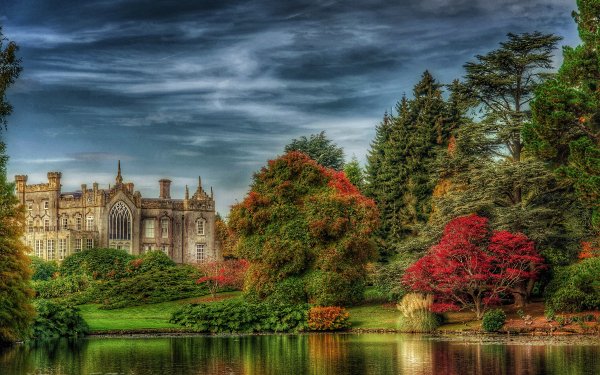 Man Made Mansion Palace England Pond HD Wallpaper | Background Image