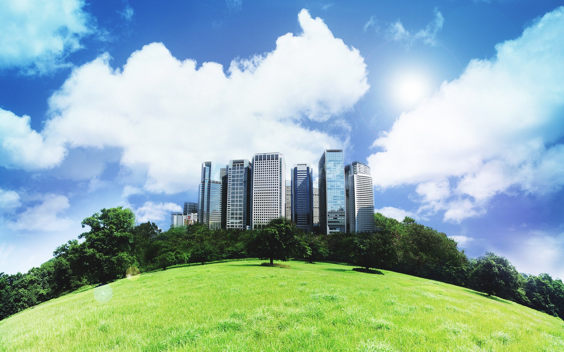 Urban Serenity: An Artistic HD Wallpaper