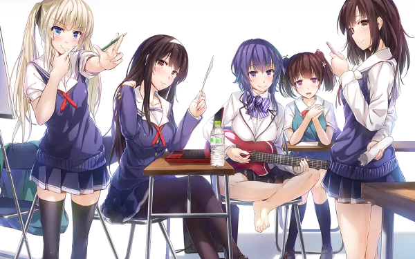 Izumi Hashima Michiru Hyodo Eriri Spencer Sawamura Megumi Katō Utaha Kasumigaoka Anime Saekano: How to Raise a Boring Girlfriend HD Desktop Wallpaper | Background Image