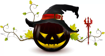 witch hat black jack-o'-lantern holiday halloween HD Desktop Wallpaper | Background Image