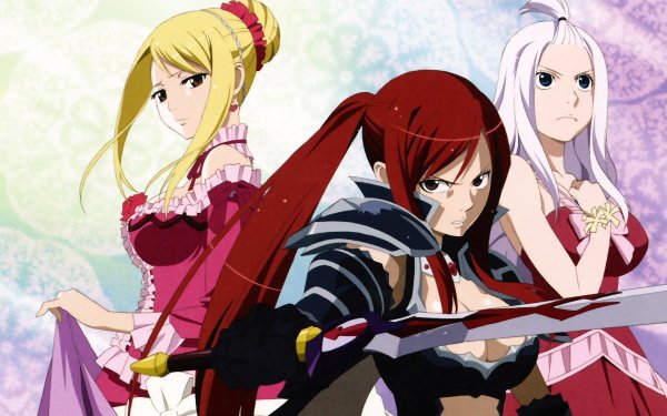 Anime Fairy Tail Lucy Heartfilia Erza Scarlet Mirajane Strauss HD Wallpaper | Background Image