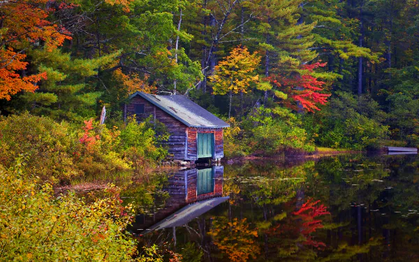  Cabin on Autumn Lake