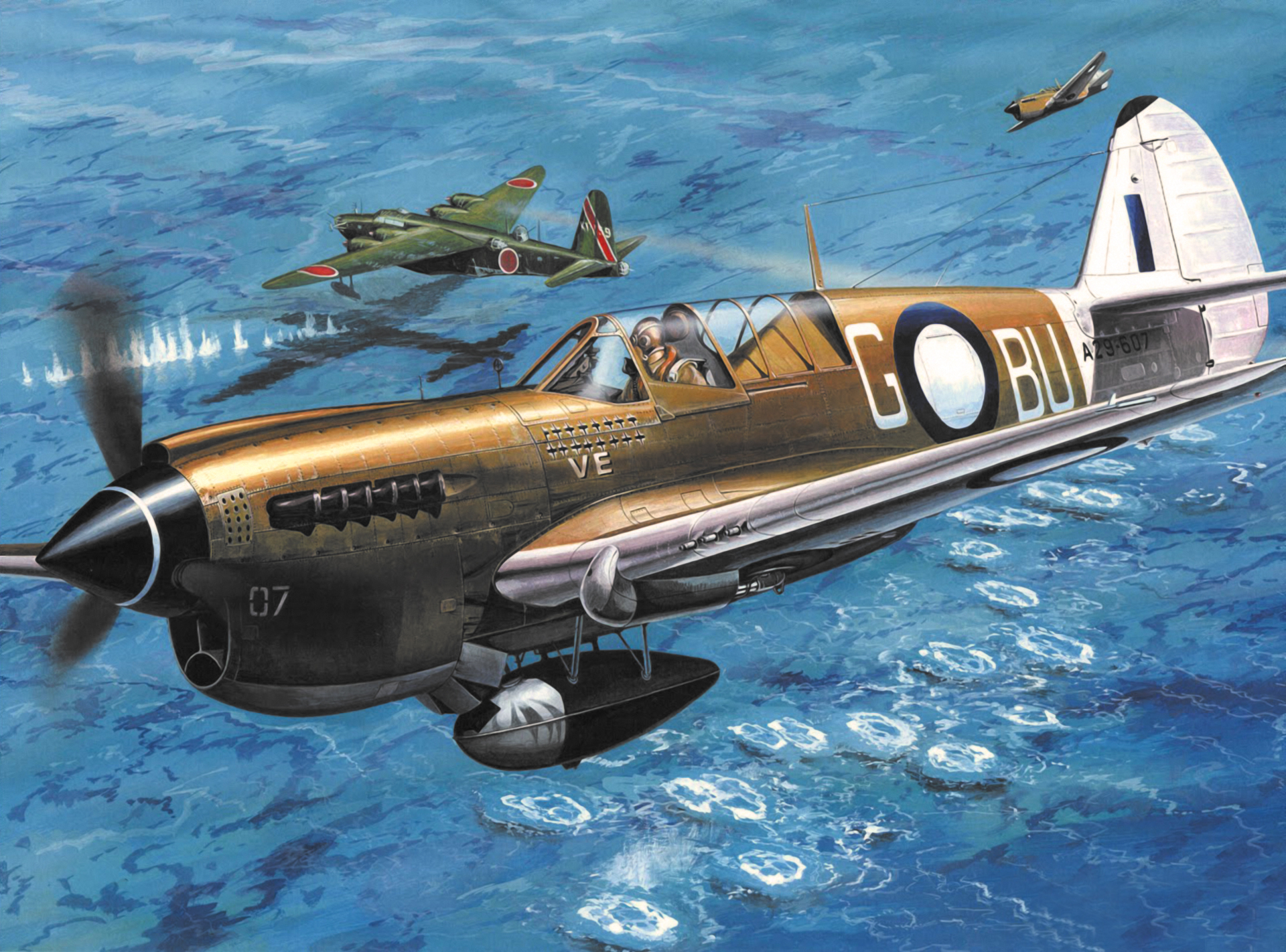 Military Curtiss P-40 Warhawk HD Wallpaper Background Image.