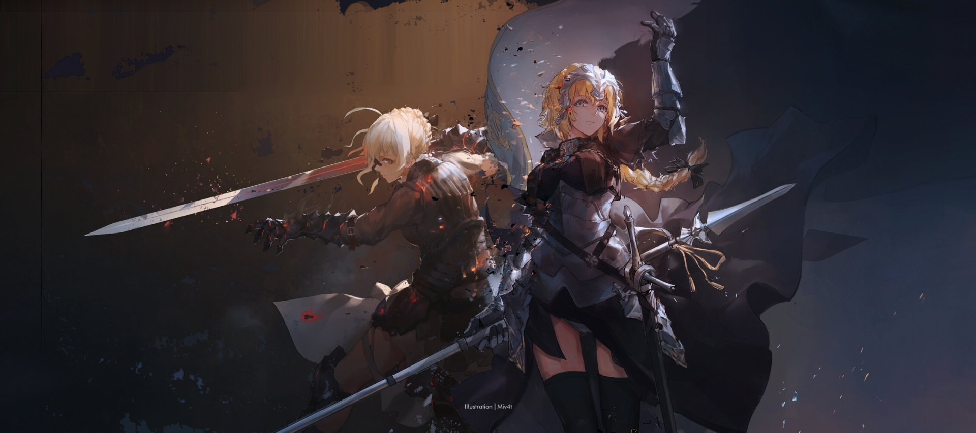 Jeanne d’Arc Fate Series HD Wallpaper: Saber Alter and Ruler Stunning