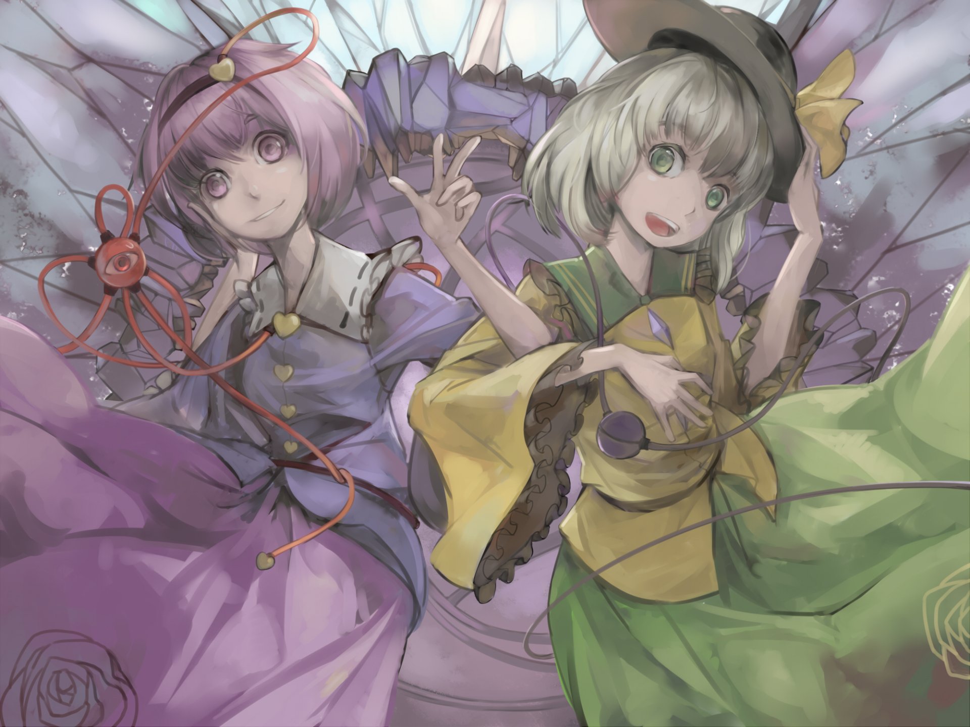 Download Satori Komeiji Koishi Komeiji Anime Touhou HD Wallpaper