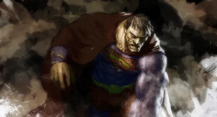 A detailed HD wallpaper featuring Bizarro, the distorted version of Superman, showcasing a dark and powerful illustration from the comic universe.